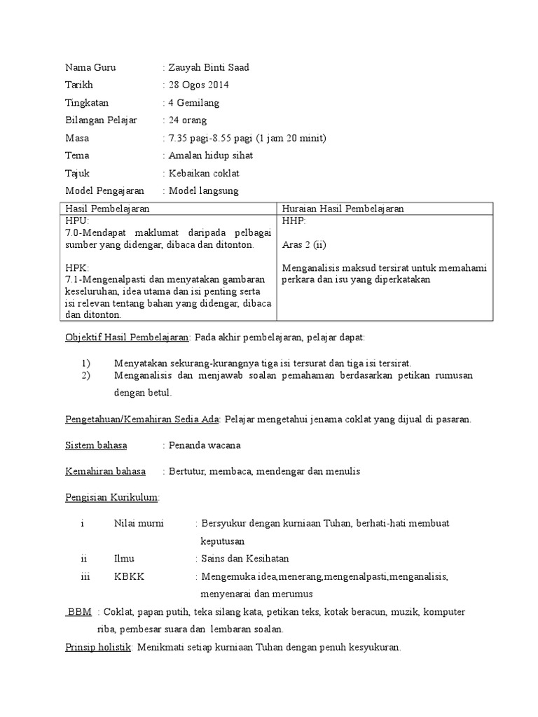 Contoh Rph Rumusan Pdf