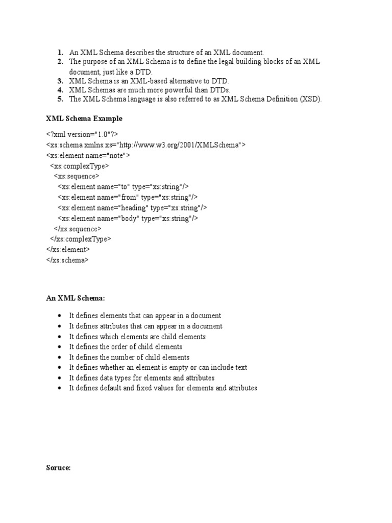 An XML Schema Describes The Structure of An XML Document | Download ...