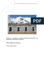 Análisis de la arquitectura vernácula del Ecuador- Propuestas de una  arquitectura contemporánea sustentable.  