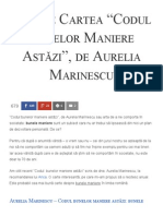 Citește Cartea _Codul Bunelor Maniere Astăzi_, De Aurelia Marinescu - Florin Roșoga