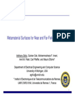 Metamaterial Surfaces For Near and Far-Field Applications PDF