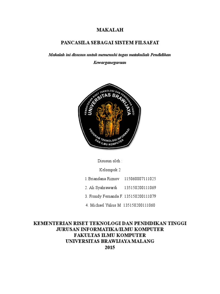 Makalah Pancasila Sebagai Sistem Filsafat