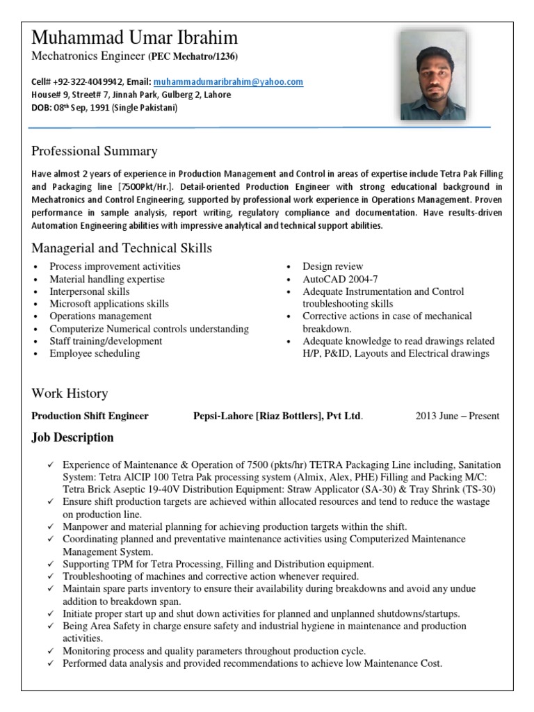 Mechatronics Engineer Profile | PDF | Computers | Technology & Engineering