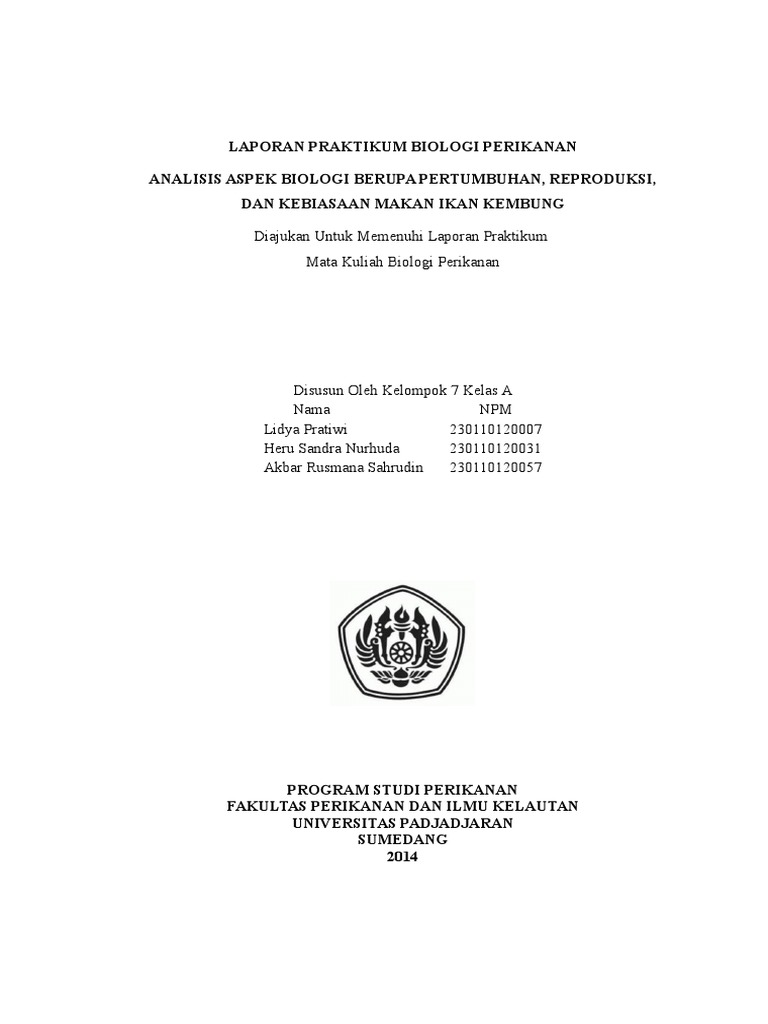 Laporan Praktikum Biologi Perikanan Terbaru - Riset