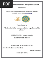 Sri Sharada Institute of Indian Management - Research: Project Report On