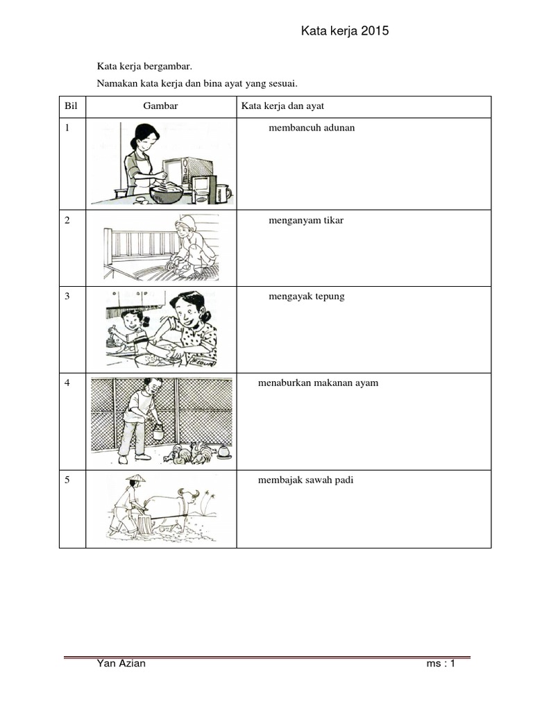 kata kerja bergambar pdf kata kerja bergambar pdf
