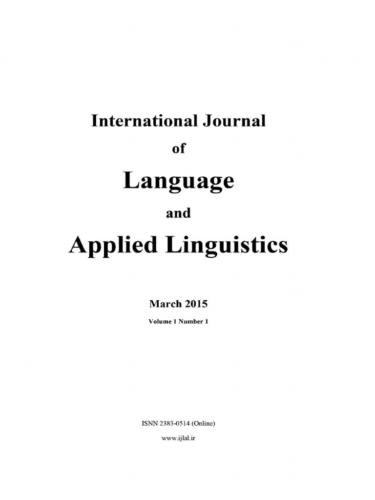 International Journal of Language and Applied Linguistics: Vol 1 Issue ...