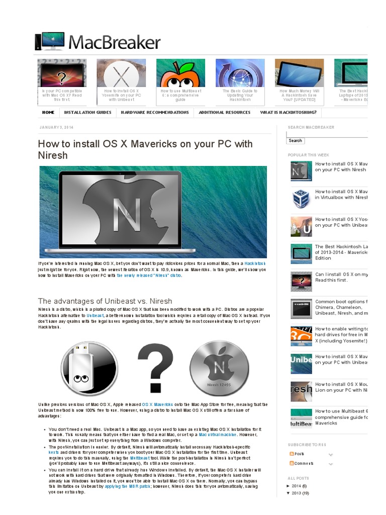 Mac os x mavericks niresh