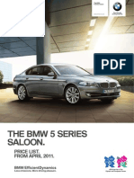 BMW 5 Series 2011 UK Price List