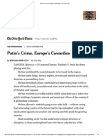 BHL Putin’s Crime, Europe’s Cowardice - NYTimes