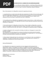 Mantenimiento Preventivo y Correctivo de Refrigeradores