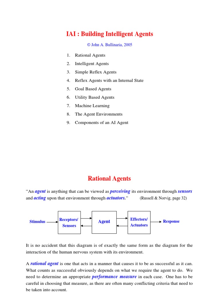 Building Intelligent Agents Determinism Artificial Intelligence
