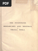 Nikola Tesla - The Inventions, Researches and Writings of Nikola Tesla