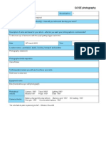 Gcse Photoshoot Planner