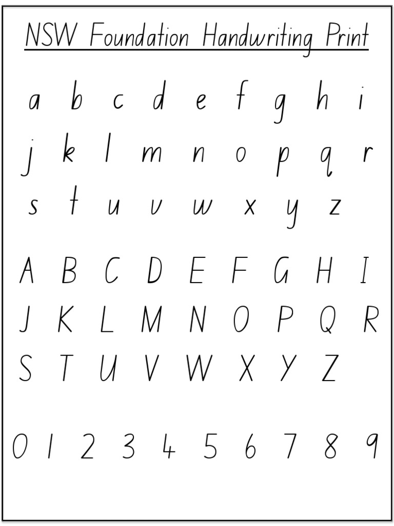 NSW Foundation Handwriting Font PDF Typography Text