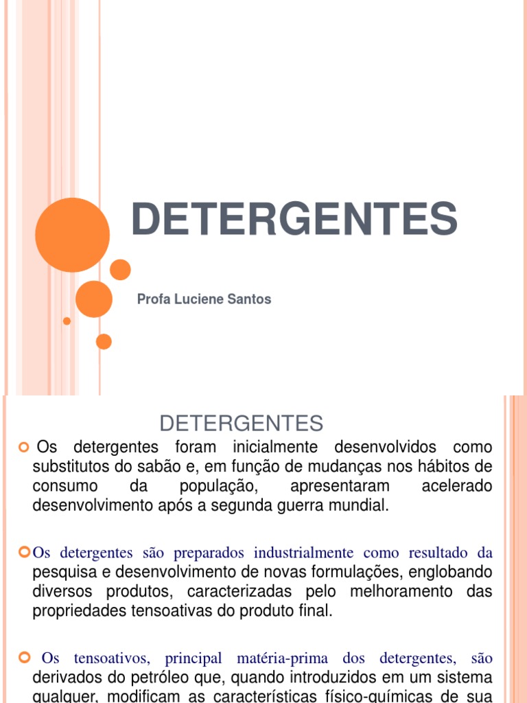 Detergentes Aula | PDF | Detergente | Solução