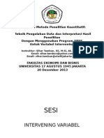 Modul SPSS Intervening Variabel - Data Primer