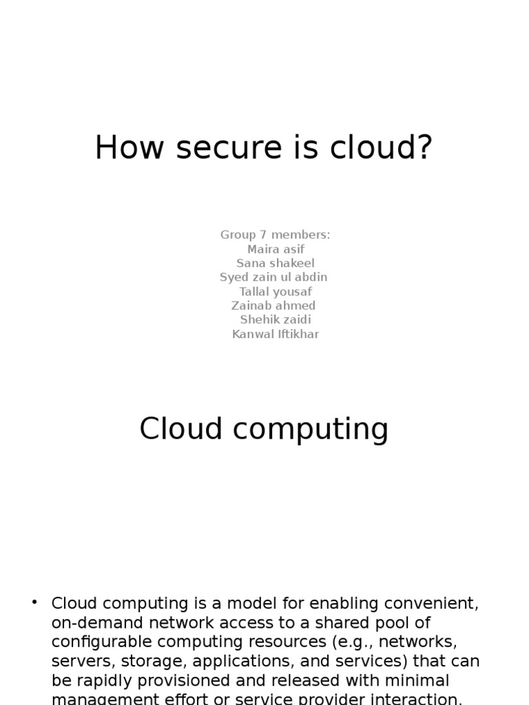 How Secure Is Cloud | PDF