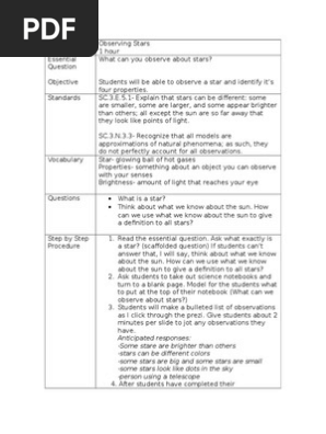 lesson plan- stars