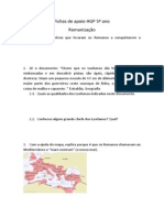 Fichas de Apoio HGP 5º Ano Romanizaçao