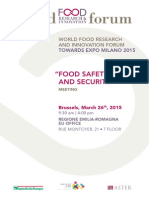 World Food Forum  Food Safety Expert meeting -  Programme 26 March