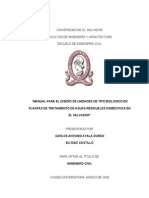 Manual para El Diseño de Unidades de Tipo Biologico en Plantas de Tratamiento de Aguas Residuales Domésticas en El Salvador
