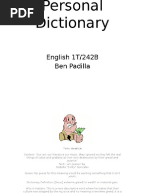 personal dictionary