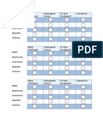 Homewrok Check Sheet