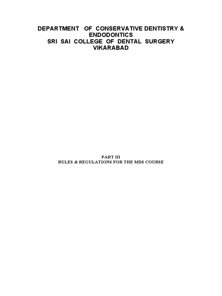 Department of Conservative Dentistry 2009 Final | PDF | Dentistry ...