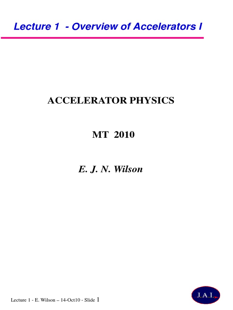 Overview of Particle Accelerators | PDF | Particle Accelerator ...