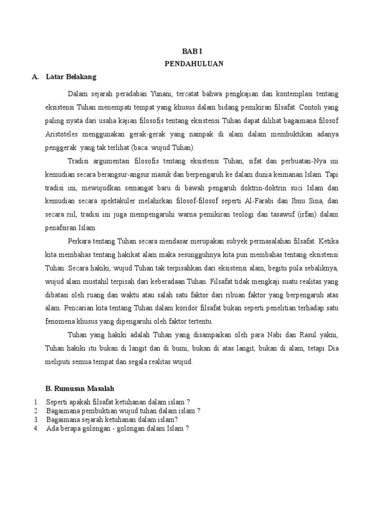 Konsep Ketuhanan Dalam Islam