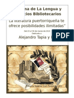 Programa: Semana de La Lengua y Servicios Bibliotecarios JPL/2015