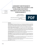 Leadership Empowerment Behaviour, Work Engagement and Turnover Intention: The Role of Psychological Empowerment