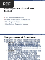 Namespaces - Local and Global