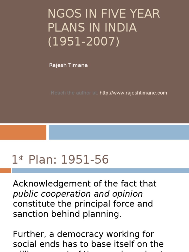 NGO Involvement in India's Plans (1951-2007) | PDF | Non Governmental ...