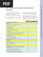 A1 Example Fire Safety Maintenance Checklist