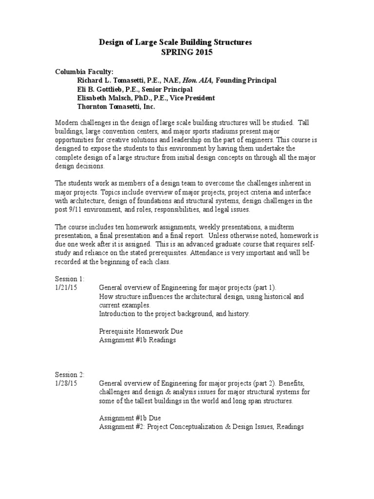 Course Outline Large Scale Building | PDF | Geotechnical Engineering ...