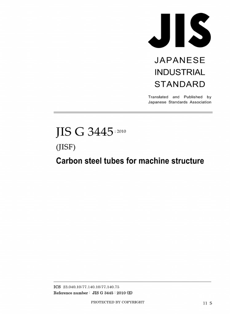Jis G 3445 2010 | PDF