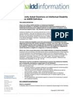 Frequently Asked Questions On Intellectual Disability and The AAIDD Definition