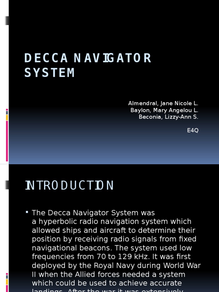 Decca Navigator System Navigation Engineering