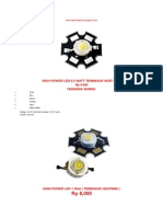 High Power Led 0,5 Watt Termasuk Heat Sink Tersedia Warna