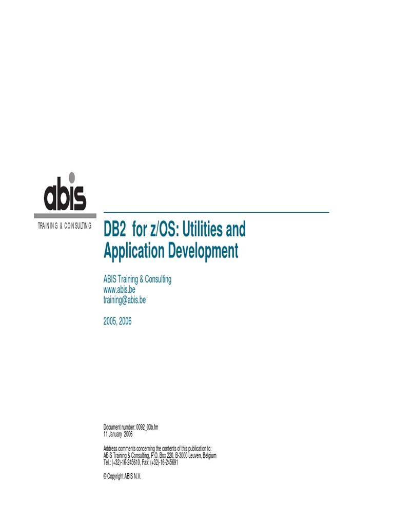 DB2 For z/OS Utilities and Application Development PDF Database