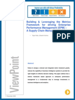 Building & Leveraging The Metrics Framework For Driving Enterprise Performance Management (EPM) - A Supply Chain Management View