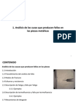 Análisis causas fallas piezas metálicas