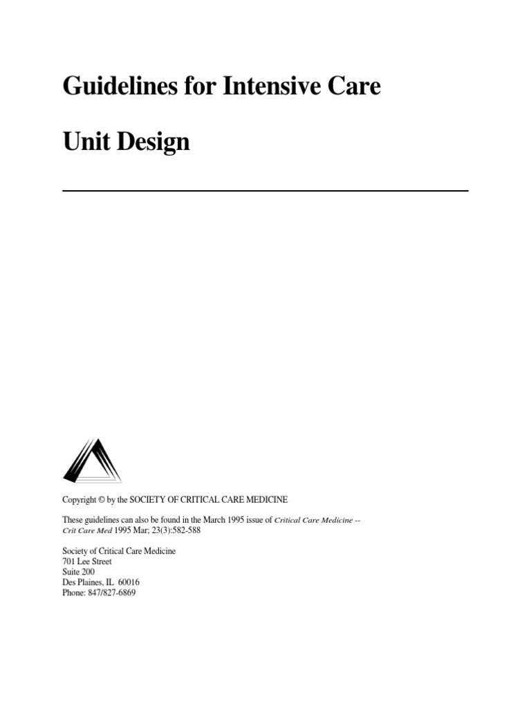 Guidelines For Intensive Care Unit Design | PDF | Intensive Care Unit ...