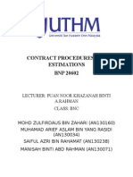 Contract Procedures and Estimations