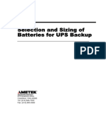 Selection and Sizing Batteries Tech Paper