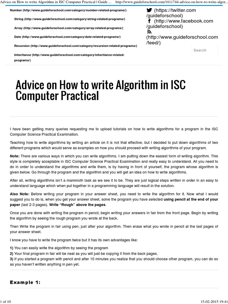 How to Write Algorithm | String (Computer Science) | Algorithms