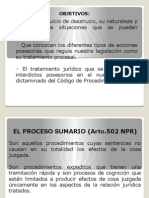 Clase No. 1 Interdictos Posesorios y Juicio de Desahucio