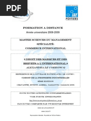 Msm Ci Escedroit Des Marques Et Des Brevets A L - 